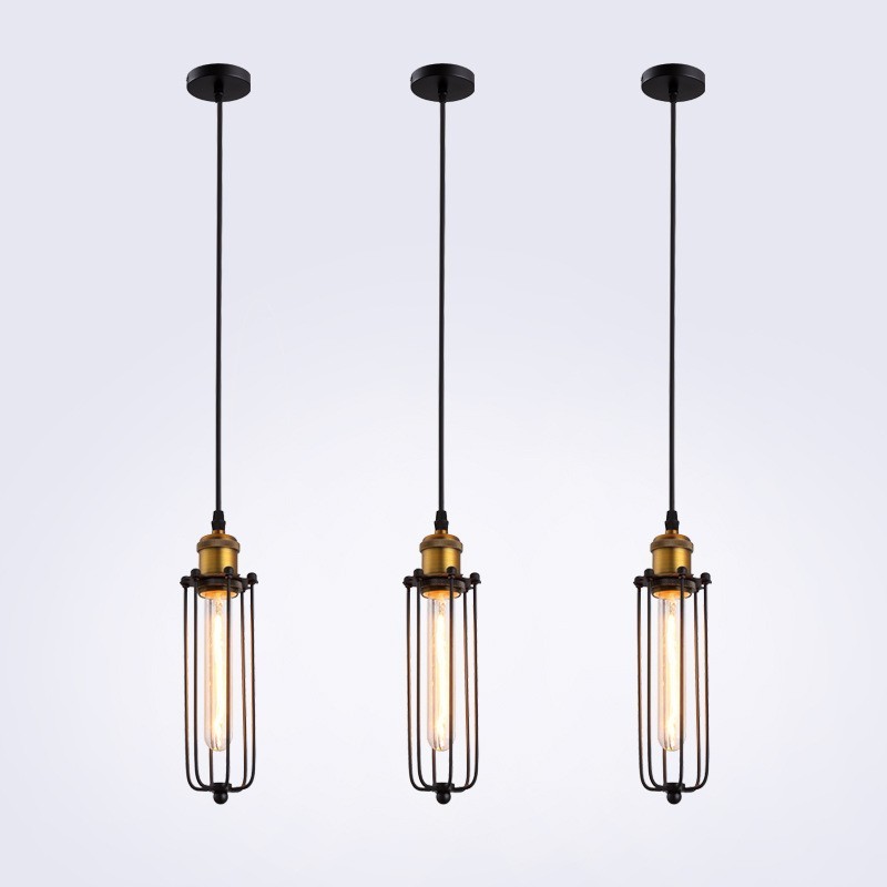 Lampada a sospensione industriale creativa stile antico testa singola in metallo