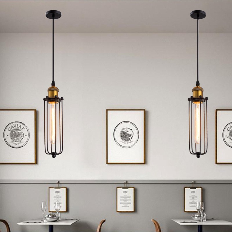 Lampada a sospensione industriale creativa stile antico testa singola in metallo