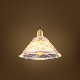 Lampada a sospensione retrò industriale in vetro, 3 luci, attacco E26/E27