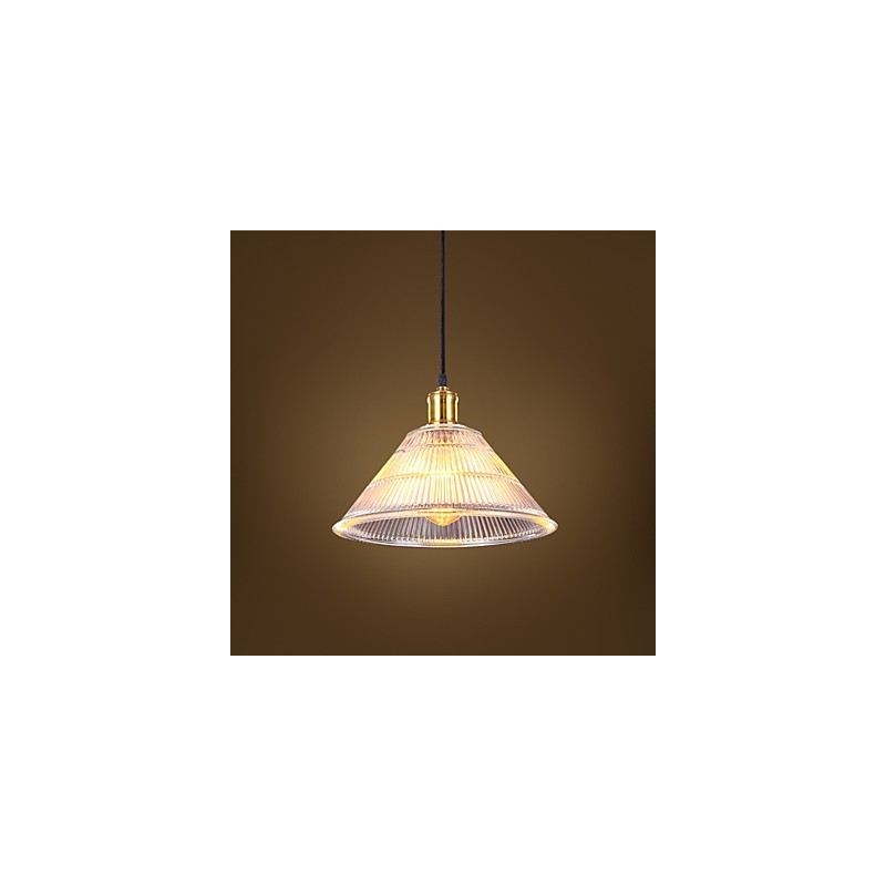 Lampada a sospensione retrò industriale in vetro, 3 luci, attacco E26/E27