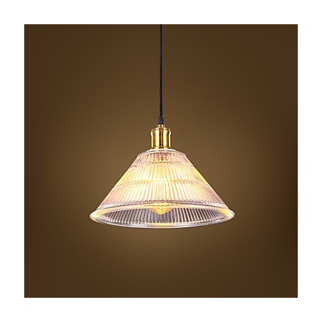 Lampada a sospensione retrò industriale in vetro, 3 luci, attacco E26/E27
