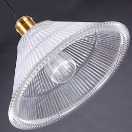 Lampada a sospensione retrò industriale in vetro, 3 luci, attacco E26/E27