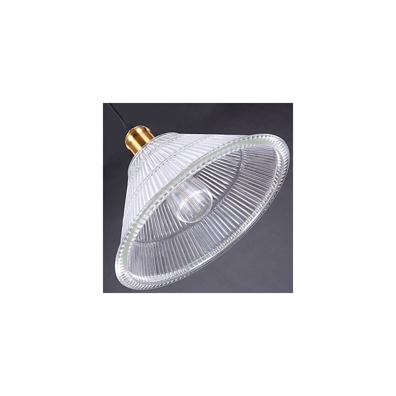 Lampada a sospensione retrò industriale in vetro, 3 luci, attacco E26/E27