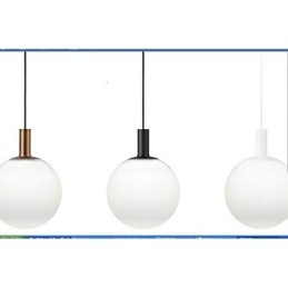 Lampada a sospensione in vetro retrò bianca 6 luci E26/E27