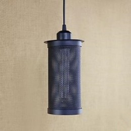 Lampada a sospensione retrò industriale nera in metallo, 1 lampadina, catena regolabile