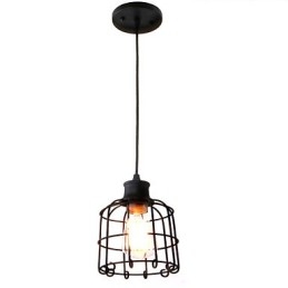 Lampada a sospensione mini retrò rustica lodge country in metallo nero