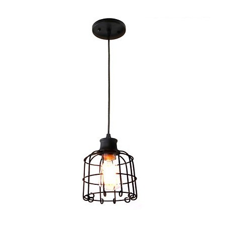 Lampada a sospensione mini retrò rustica lodge country in metallo nero