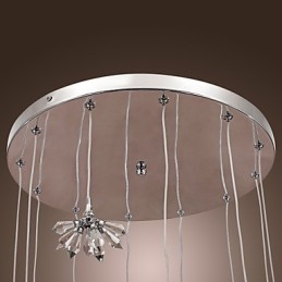 Lampada a sospensione in metallo cromato stile mini cristallo, 10 lampadine G4