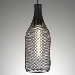 Lampada a sospensione vintage in metallo nero, 1 lampadina E26/E27, 40 W