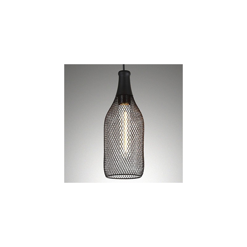 Lampada a sospensione vintage in metallo nero, 1 lampadina E26/E27, 40 W