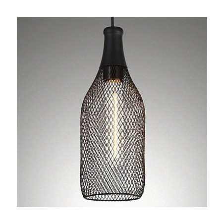 Lampada a sospensione vintage in metallo nero, 1 lampadina E26/E27, 40 W