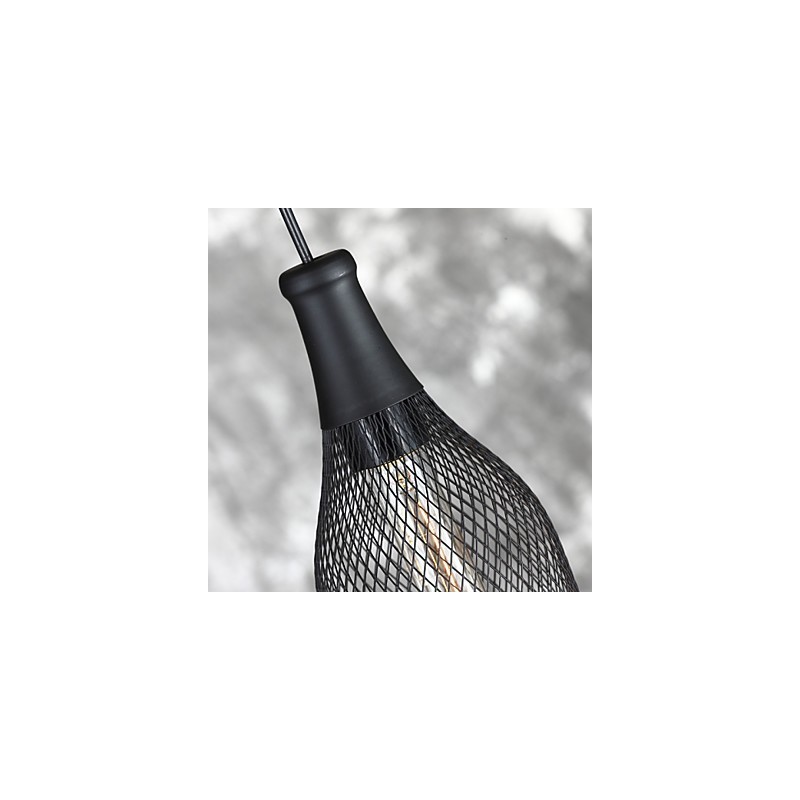 Lampada a sospensione vintage in metallo nero, 1 lampadina E26/E27, 40 W