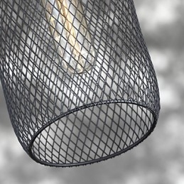 Lampada a sospensione vintage in metallo nero, 1 lampadina E26/E27, 40 W