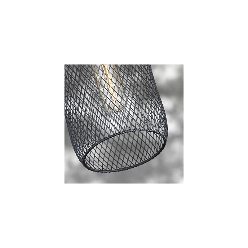 Lampada a sospensione vintage in metallo nero, 1 lampadina E26/E27, 40 W