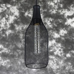 Lampada a sospensione vintage in metallo nero, 1 lampadina E26/E27, 40 W