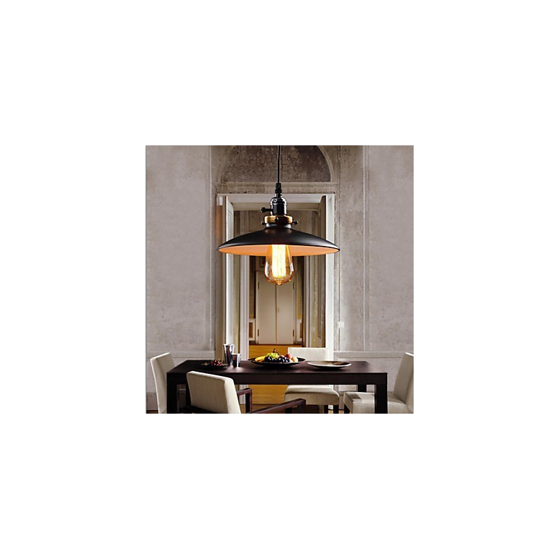 Lampada a sospensione classica retrò in metallo 26 cm, catena 120 cm, E26/E27