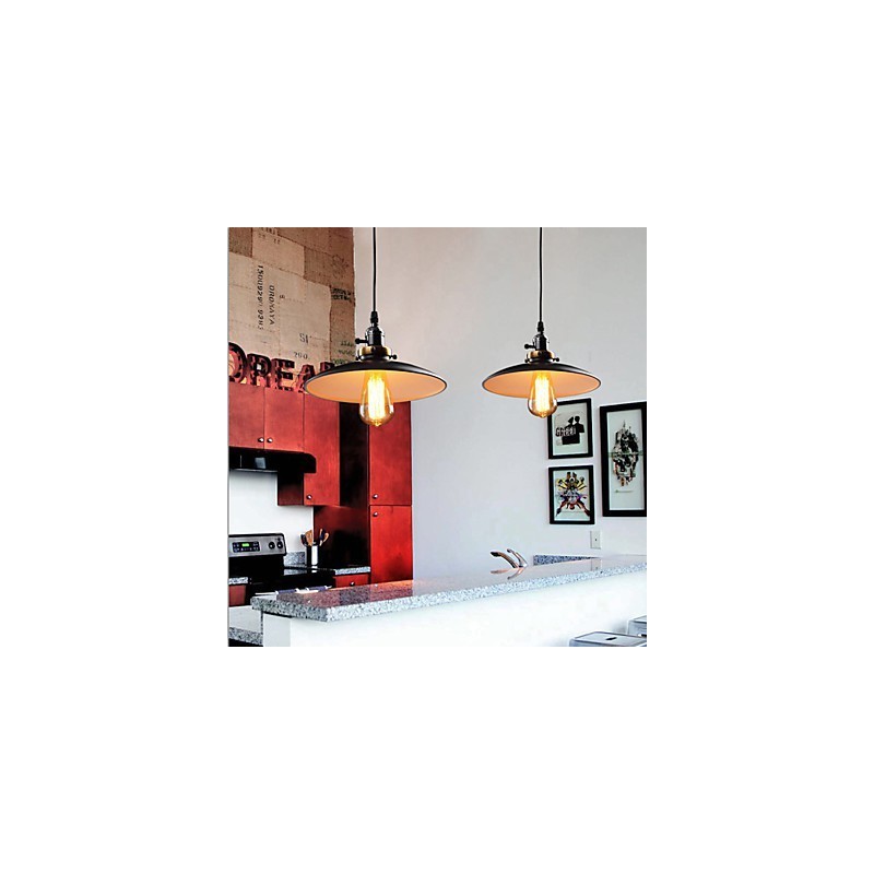Lampada a sospensione classica retrò in metallo 26 cm, catena 120 cm, E26/E27