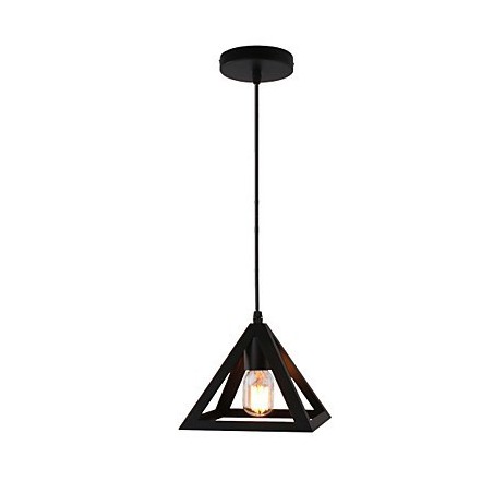 Lampada a sospensione mini classica rustica lodge vintage country in metallo nero
