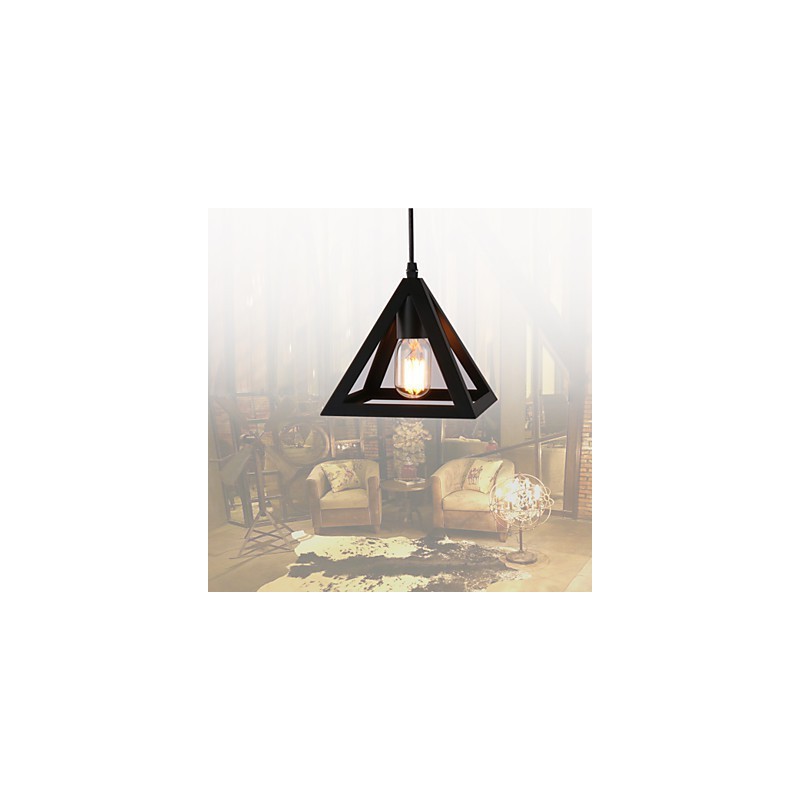 Lampada a sospensione mini classica rustica lodge vintage country in metallo nero