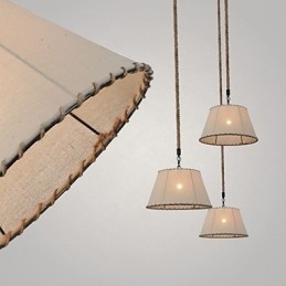 1 lampada a sospensione vintage industriale in tessuto giallo e metallo, luce a goccia