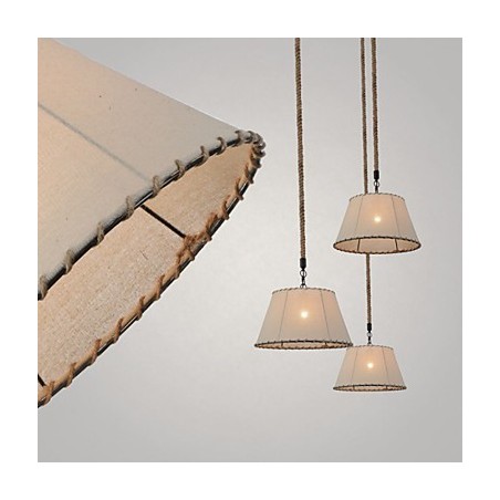 1 lampada a sospensione vintage industriale in tessuto giallo e metallo, luce a goccia