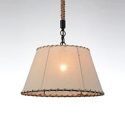 1 lampada a sospensione vintage industriale in tessuto giallo e metallo, luce a goccia