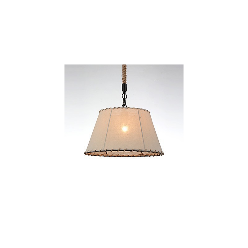 1 lampada a sospensione vintage industriale in tessuto giallo e metallo, luce a goccia