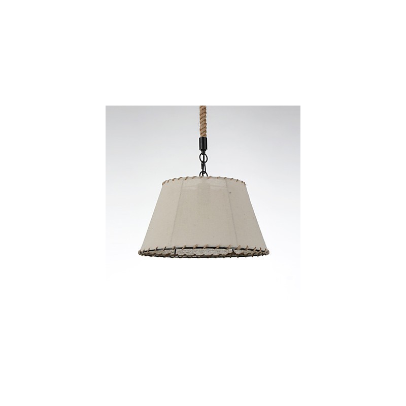1 lampada a sospensione vintage industriale in tessuto giallo e metallo, luce a goccia