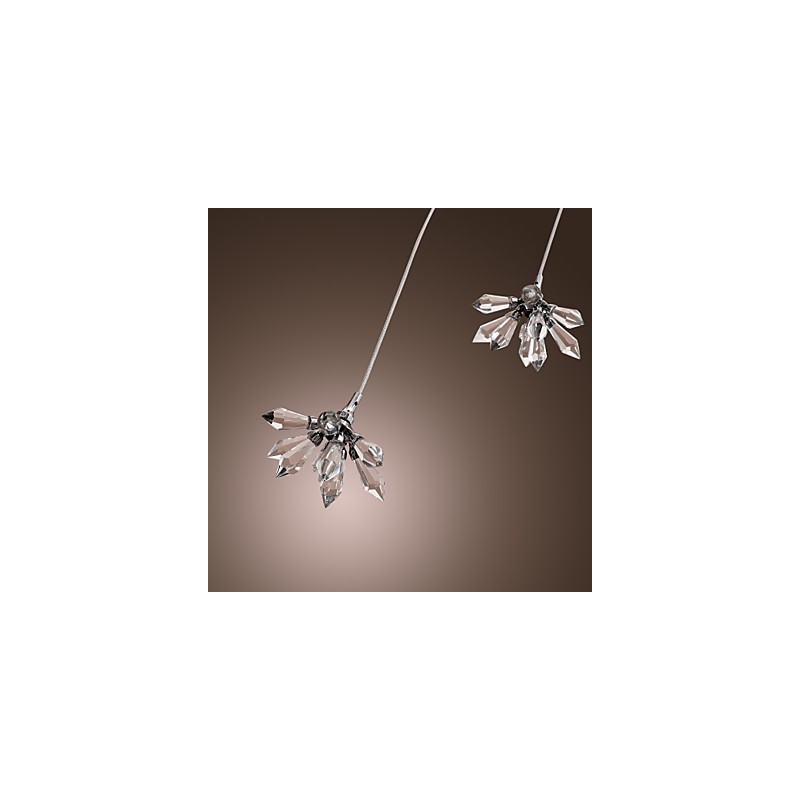 Lampada a sospensione in metallo cromato stile mini cristallo, 10 lampadine G4