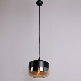 Lampada a sospensione in vetro retrò placcato 1 luce