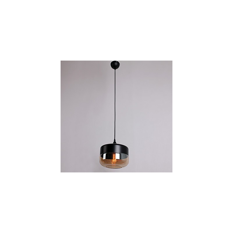 Lampada a sospensione in vetro retrò placcato 1 luce