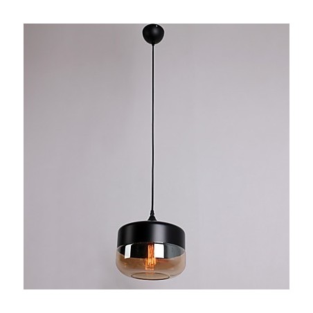 Lampada a sospensione in vetro retrò placcato 1 luce