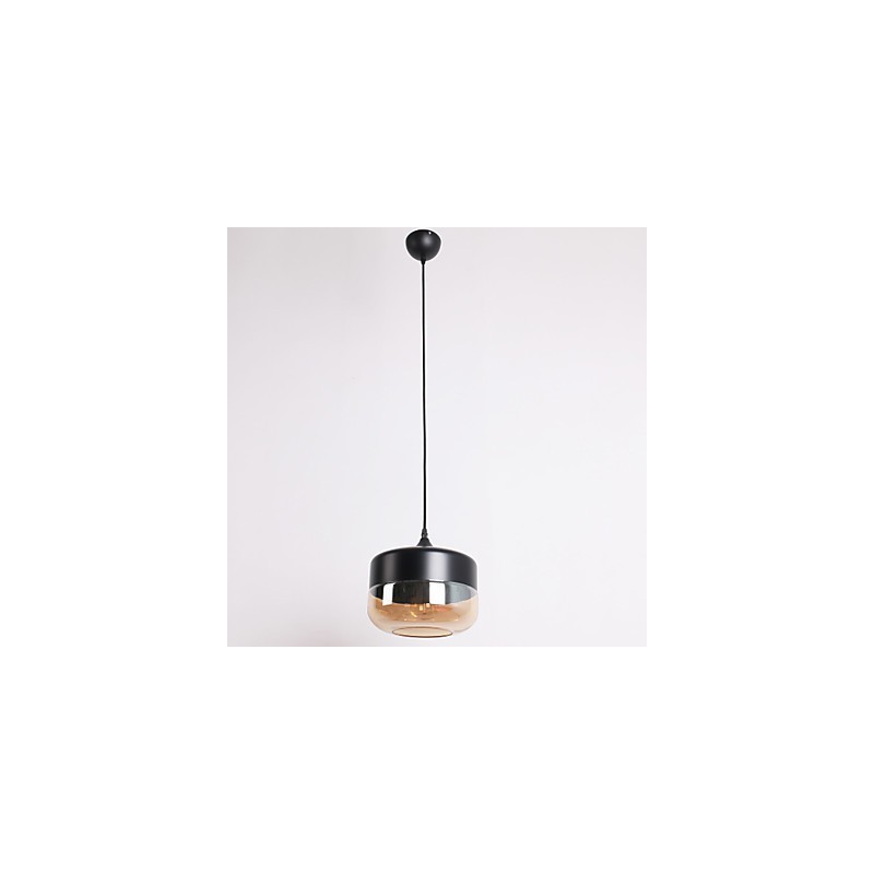 Lampada a sospensione in vetro retrò placcato 1 luce