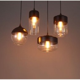 Lampadario a sospensione in ferro battuto e vetro Nordic Creative Stair Shop