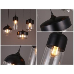 Lampadario a sospensione in ferro battuto e vetro Nordic Creative Stair Shop