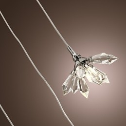 Lampada a sospensione in metallo cromato stile mini cristallo, 10 lampadine G4