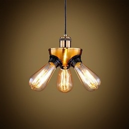 Lampada a sospensione industriale americana a tre piedi con testa in rame