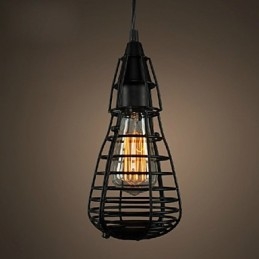 Lampada a sospensione singola in ferro battuto stile industriale americano retrò