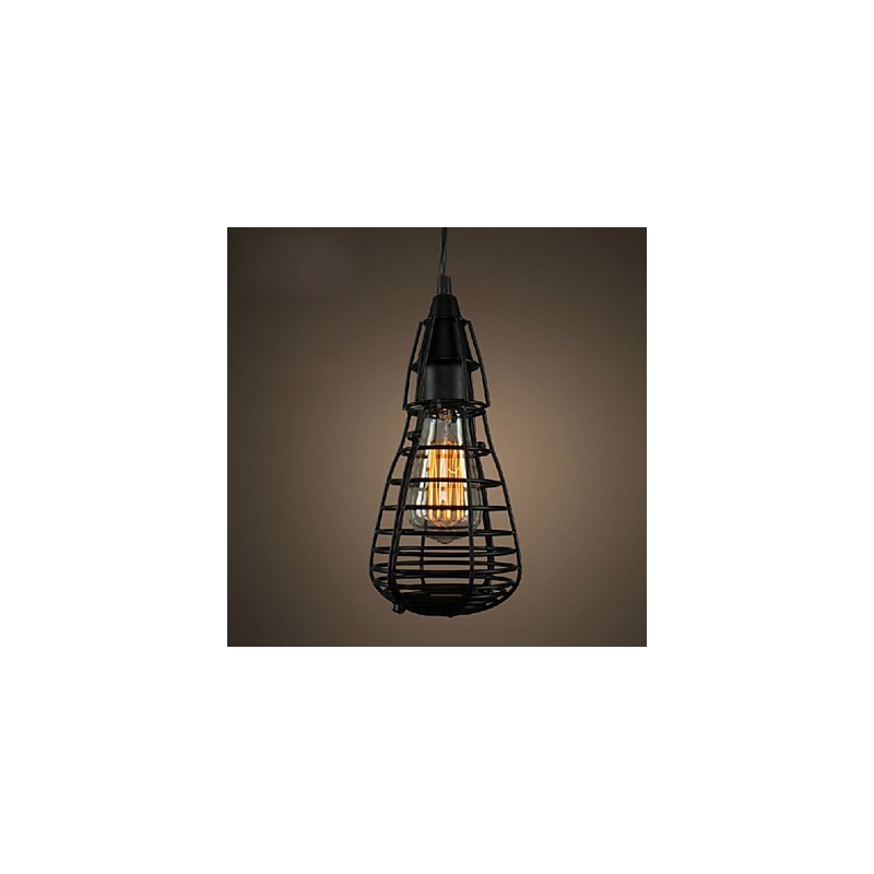 Lampada a sospensione singola in ferro battuto stile industriale americano retrò