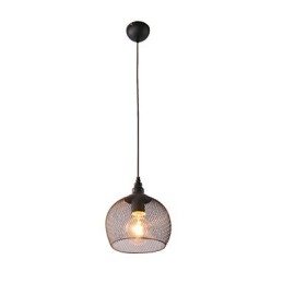 Lampada a sospensione mini rustica retrò country Lodge in metallo nero