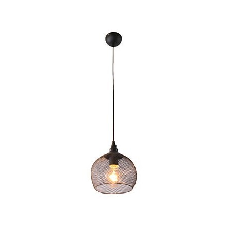Lampada a sospensione mini rustica retrò country Lodge in metallo nero