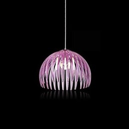 Lampadario a sospensione classico rustico vintage country lodge, viola e trasparente, 2 luci
