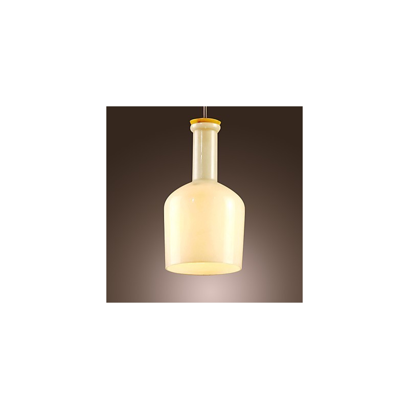 Lampada a sospensione mini moderna e contemporanea con paralume bianco in vetro