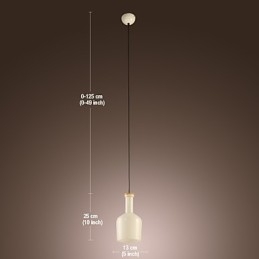 Lampada a sospensione mini moderna e contemporanea con paralume bianco in vetro