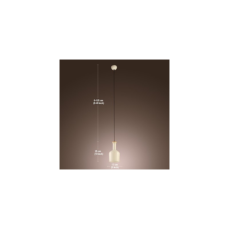 Lampada a sospensione mini moderna e contemporanea con paralume bianco in vetro