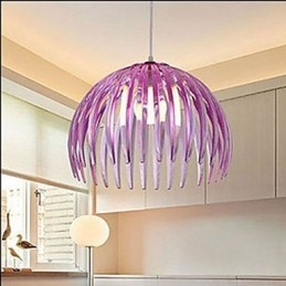 Lampadario a sospensione classico rustico vintage country lodge, viola e trasparente, 2 luci