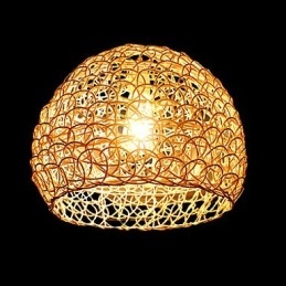 Lampada a sospensione in rattan intrecciato stile rustico Cany