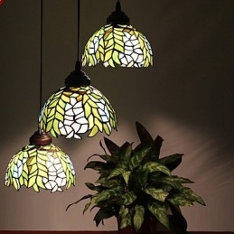 Lampadario a sospensione in vetro colorato stile rustico retrò