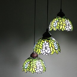 Lampadario a sospensione in vetro colorato stile rustico retrò