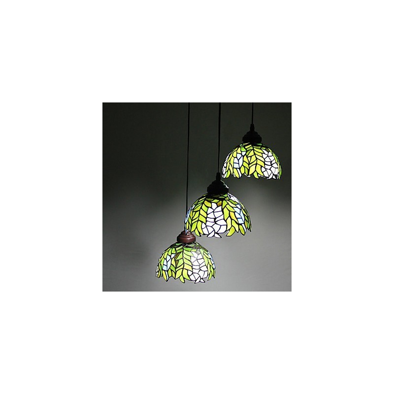 Lampadario a sospensione in vetro colorato stile rustico retrò